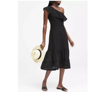 Banana Republic eyelet one shoulder dress